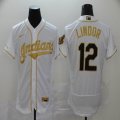 Nike Cleveland Indians #12 Francisco Lindor white Flexbase Authentic Collection Jersey