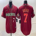 2023 World Cup Mexico #7 Julio Urias red majestic baseball jerseys 103