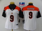 Women Nike Cincinnati Bengals #9 Joe Burrow white orange Color Rush Limited Jersey