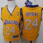 Los Angeles Lakers #24 Kobe Bryant yellow nba children jersey