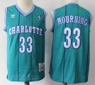 New Orleans Hornets #33 Alonzo Mourning green throwback Stitched NBA basketball jersey-S8