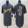 Nike Chicago White Sox blank black majestic baseball jersey big logo 09