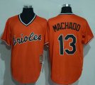 Baltimore Orioles #13 Manny Machado throwback Orange MLB Jerseys