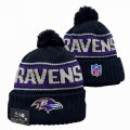 2024 Baltimore Ravens black purple white NFL Sports Cuffed Knit Hats