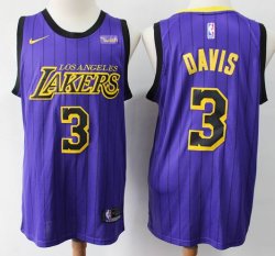 Nike Los Angeles Lakers #3 Anthony Davis purple NBA jersey-S8