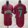 2023 World Cup Mexico #7 Julio Urias red majestic baseball jerseys 57