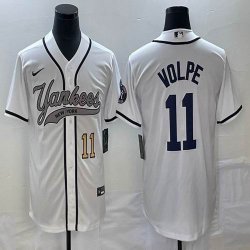 Nike New York Yankees #11 Anthony Volpe white majestic baseball Jerseys Joint name 04