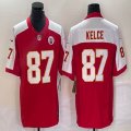 Nike Kansas City Chiefs #87 Travis Kelce red white Color Rush Limited Jerseys-BD 04