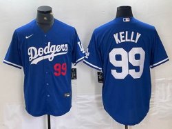 Los Angeles Dodgers #99 Kelly Nike blue majestic baseball Jersey-BD 01