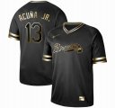 Nike Atlanta Braves #13 Ronald Acuna Jr. black gold baseball jersey