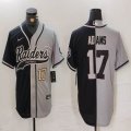 Las Vegas Raiders 17# Davante Adams black gray splits baseball jerseys Joint name-BD 02