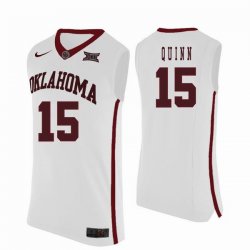 Custom Oklahoma Sooners #15 Grant Quinn College Basketball Jersey - white