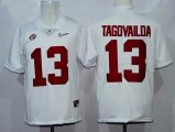 2018 Season Alabama Crimson Tide 13 Tua Tagovailoa Playoff Diamond Football White Jersey