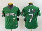 Women 2023 World Cup Mexico #7 Julio Urias green majestic baseball jerseys 14