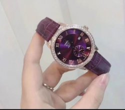 Women High Quality purple Gummy Watch Band with Omega Logo on Buckle 001