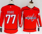 Women Adidas Washington Capitals #77 T.J Oshie red hockey jersey