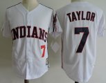 Cleveland Indians #7 Taylor white jerseys MLB baseball Jerseys