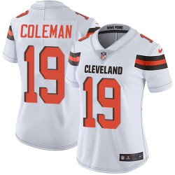 Women Browns #19 Coleman white Nike Color Rush Limited Jerseys