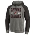 Men's Arizona Coyotes Fanatics Branded Ash Timeless Collection Antique Stack Big & Tall Tri-Blend Raglan Pullover Hoodie