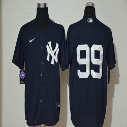 Nike New York Yankees #99 Aaron Judge dark blue majestic baseball jersey-WL