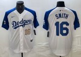 Nike Los Angeles Dodgers #16 Will Smith white blue basketball baseball Jerseys 01