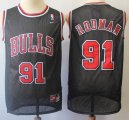 Nike Chicago Bulls #91 Dennis Rodman black nba jersey-S8