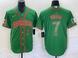 2023 World Cup Mexico #7 Julio Urias green red majestic baseball jerseys 66