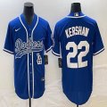 Nike Los Angeles Dodgers #22 Clayton Kershaw blue majestic baseball Jerseys Joint name -BD