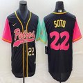 Nike San Diego Padres #22 Juan Soto black red green majestic baseball jerseys Joint name 02