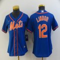 Women Nike New York Mets #12 Francisco Lindor black majestic mlb jerseys-BD