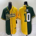 Nike Green Bay Packers #10 Jordan Love green yellow splits baseball jerseys Joint name-BD