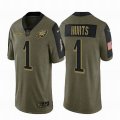 Nike Eagles #1 Jalen Hurts green 2021 Salute to Service Limited Jersey