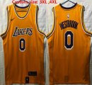 Customized Nike NBA Los Angeles Lakers #0 Westbrook Yellow nba basketball Jerseys Size 3XL-4XL