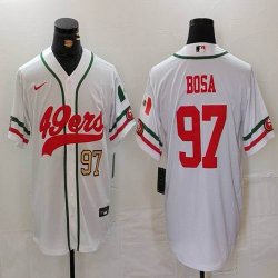 Nike San Francisco 49ers #97 Nick Bosa white baseball jerseys Joint name-BD 01