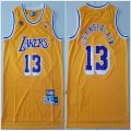 Los Angeles Lakers #13 Wilt Chamberlain yellow throwback basketball jerseys-ty