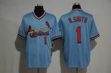 St Louis Cardinals #1 Ozzie Smith blue mlb baseball jersey