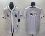 Nike Los Angeles Dodgers blank white MLB baseball Jersey Joint name -BD 07