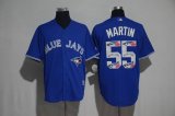 2017 Toronto Blue Jays 55# Josh Johnson blue MLB baseball jersey