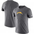 Los Angeles Chargers Nike Essential Logo Dri-FIT Cotton T-Shirt - Heather Charcoal