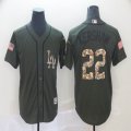 Los Angeles Dodgers #22 Clayton Kershaw Green Salute to Service Stitched MLB Jersey