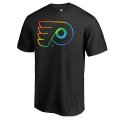 Men's Philadelphia Flyers Fanatics Branded Black Rainbow Pride Logo T-Shirt