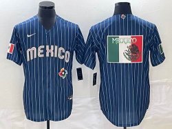 2023 World Cup Mexico blank blue majestic baseball jerseys-BD 09