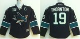 Youth San Jose Sharks #19 Joe Thornton black Ice hockey jersey