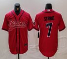 Houston Texans #7 C.J. Stroud red baseball jersey Joint Name 02