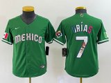 Youth 2023 World Cup Mexico #7 Julio Urias green majestic baseball jerseys 23