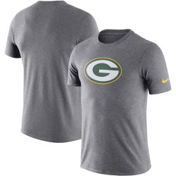 Green Bay Packers Nike Essential Logo Dri-FIT Cotton T-Shirt - Heather Charcoal