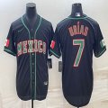 2023 World Cup Mexico #7 Julio Urias black majestic baseball jerseys 05