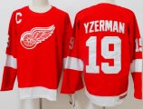 Detroit Red Wings #19 Steve Yzerman red throwback hockey jersey