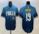 Nike Philadelphia Phillies #19 Cristian Pache blue majestic baseball jerseys city version 01