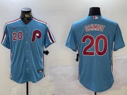 Philadelphia Phillies #20 Mike Schmidt nike skyblue Baseball Jersey-BD 03